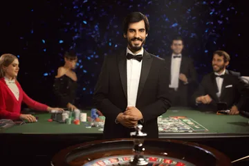 Uma imagem dramática de setes vencedores alinhados em um rolo de slot cercado por moedas douradas brilhantes, simbolizando grandes vitórias.